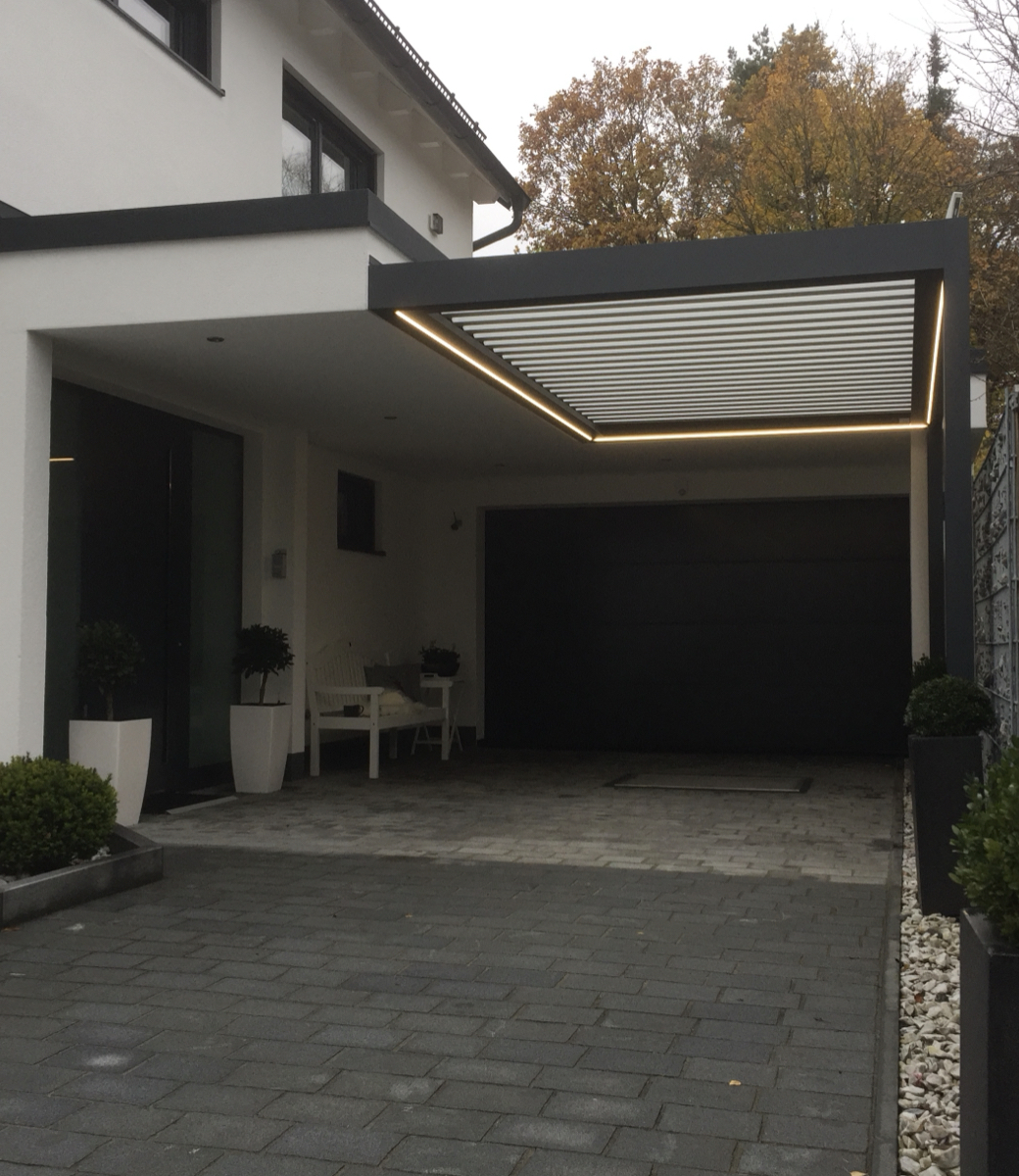 Carport wandbefestigt