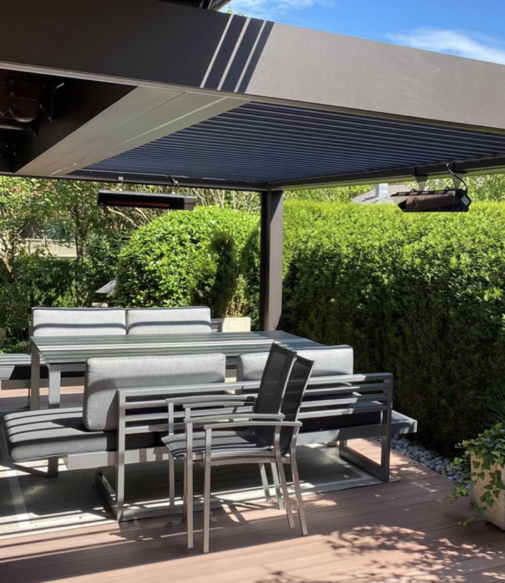 Lamellenpergola Heizstrahler